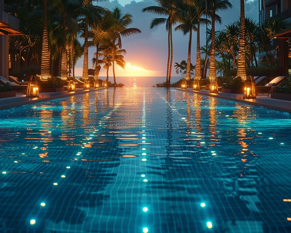 Guía de iluminación de piscinas para proyectos comerciales